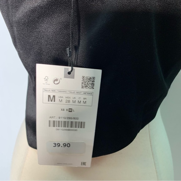 Zara NWT cut out Elegant Black One-Shoulder Top Size M ref 9110/295 - Picture 8 of 9